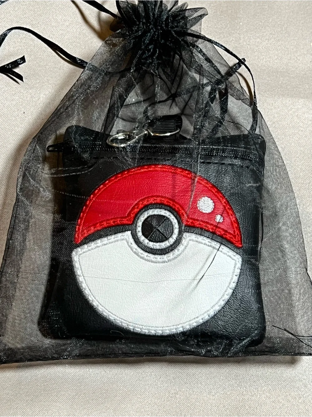 Pokemon doggie poop bag dispenser Black with Red & White Poké Ball Patch new 🆕